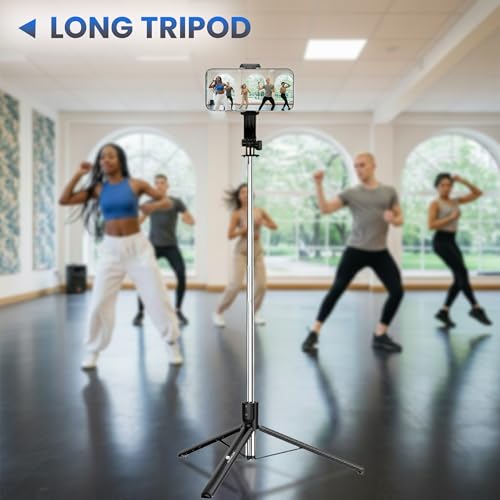 Kratos K51, 67Inch/ 170cm Long Selfie Stick Tripod with Wireless Remote, Long Tripod Stand with 360° Rotation, Compatible with Mobile/GoPro for Travel,Compatible with iPhone & All Smartphones - Image 2