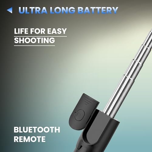 Kratos K51, 67Inch/ 170cm Long Selfie Stick Tripod with Wireless Remote, Long Tripod Stand with 360° Rotation, Compatible with Mobile/GoPro for Travel,Compatible with iPhone & All Smartphones - Image 3
