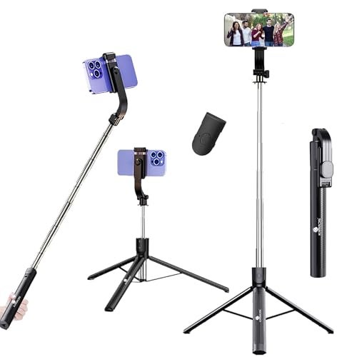 Kratos K51, 67Inch/ 170cm Long Selfie Stick Tripod with Wireless Remote, Long Tripod Stand with 360° Rotation, Compatible with Mobile/GoPro for Travel,Compatible with iPhone & All Smartphones - Image 1