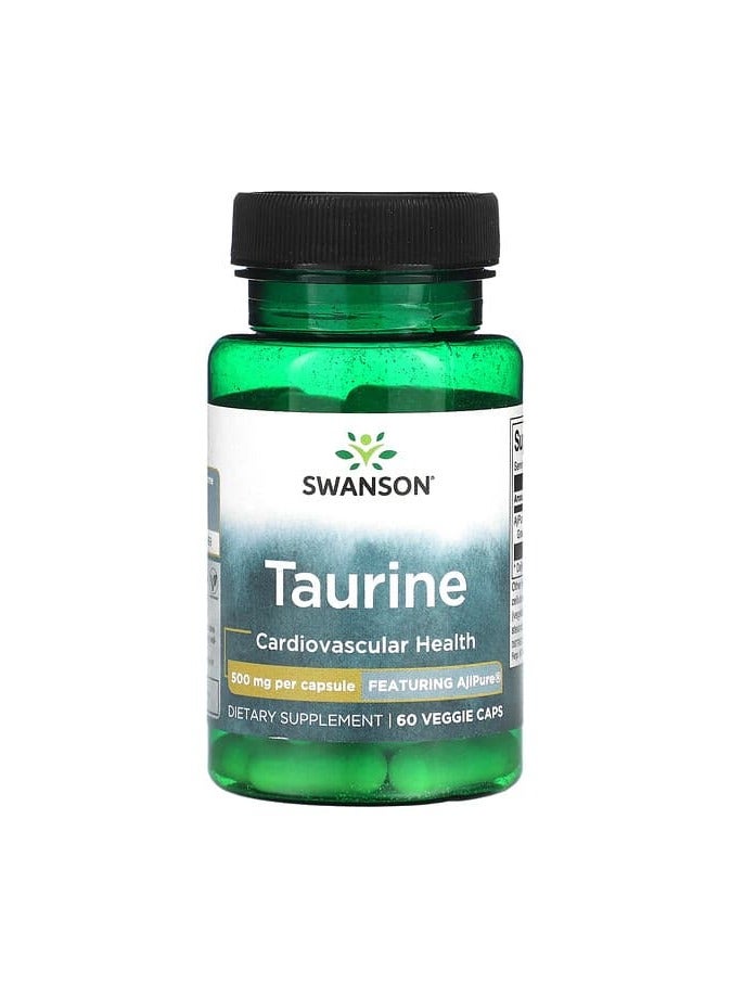 SWANSON Taurine, 500 mg, 60 Veggie Caps 