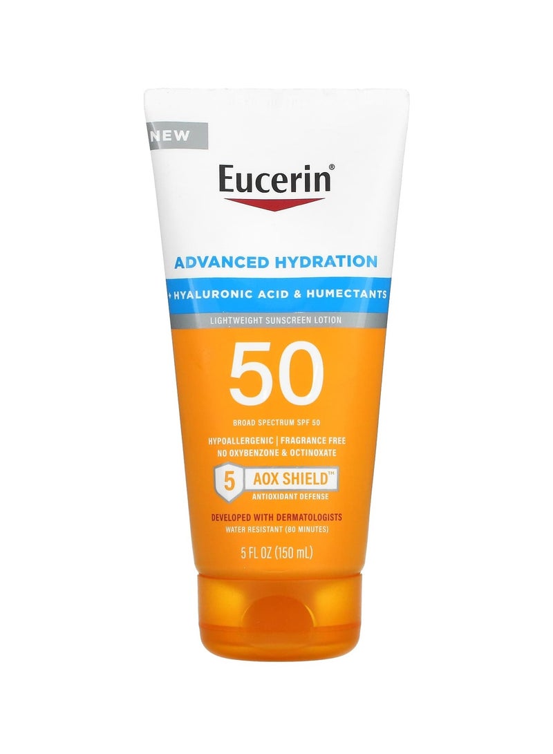 يوسيرين ترطيب متقدم، لوشن واقي من الشمس خفيف الوزن، عامل حماية من الشمس 50، خالي من العطور، 5 أونصة سائلة (150 مل) - Image 1