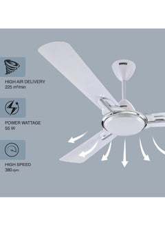 Usha USHA Striker One 1200mm Energy Saving High Speed Decorative Ceiling Fan (Pearl White)  - Image 4