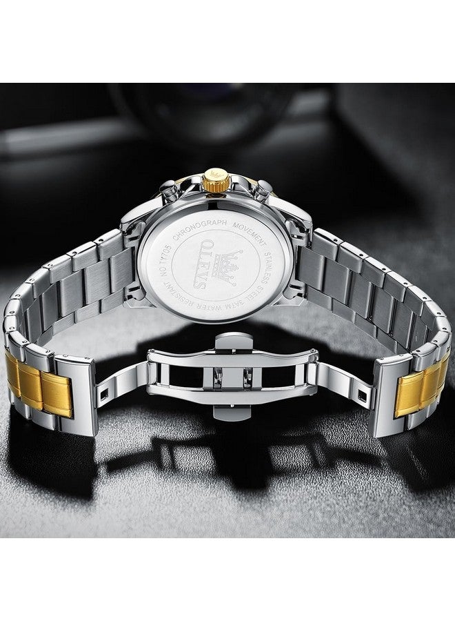 OLEVS Watches for Mens Luxury Dress Analog Quartz Gold Stainless Steel Wrist Watch Color Multifunction Chronograph Waterproof Date Man Watch - Image 5