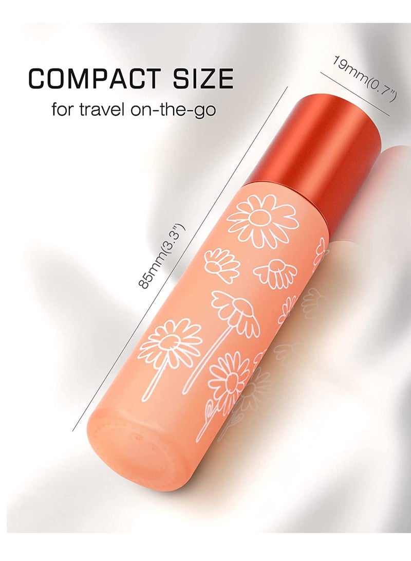 زجاجات دوارة للزيوت العطرية، زجاجة دوارة سعة 10 مل مع كرات من الفولاذ المقاوم للصدأ، زجاجات عينات عطر شفافة قابلة لإعادة الملء، متضمنة فتاحة وقطارة - Image 4