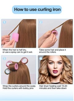 HomarKet 51Pcs Hair Rollers Set - 36Pcs Self Grip Hair Curlers with 12Pcs Hair Clips +2pcs combs+1pcs hair dispenser - DIY Hairstyle Rollers Hair Curlers for Women Girls Long Medium Short Hair  - Image 5