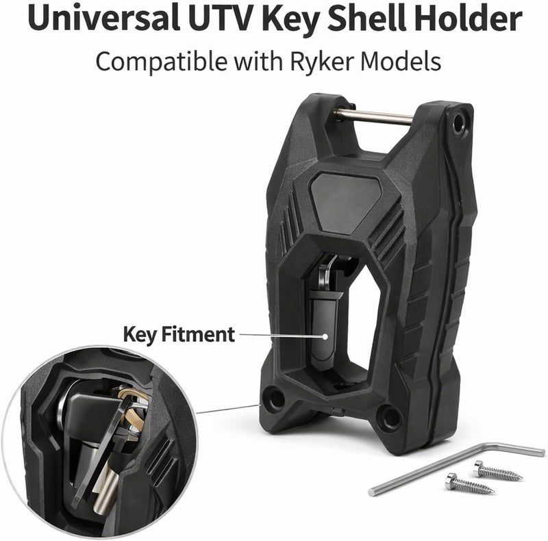 UTV Key Shell Holder Black, Anti Impact Ignition Key Fob Shell Cover with Hole for Secure Attachment - Durable Plastic Construction, Lightweight Design, Compatible with Ryker - Image 2
