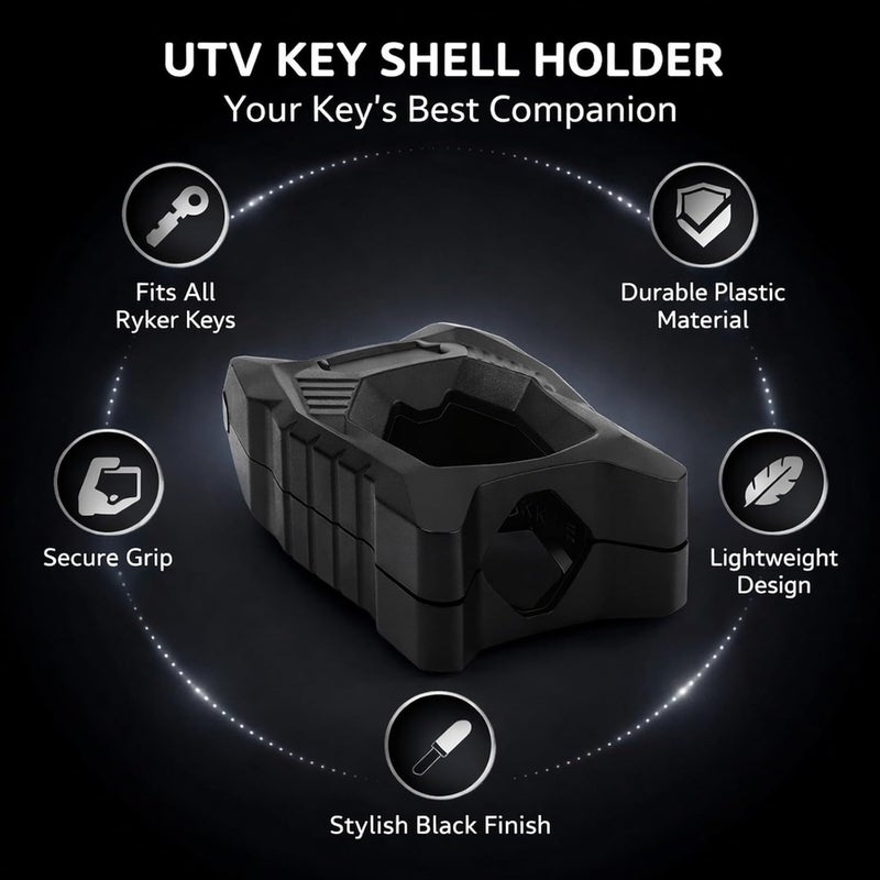UTV Key Shell Holder Black, Anti Impact Ignition Key Fob Shell Cover with Hole for Secure Attachment - Durable Plastic Construction, Lightweight Design, Compatible with Ryker - Image 3