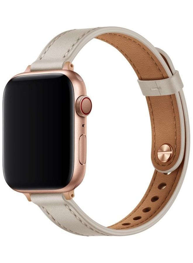 NIBEMINENT Replacement Watchband For Apple Watch Creamy White - Image 2