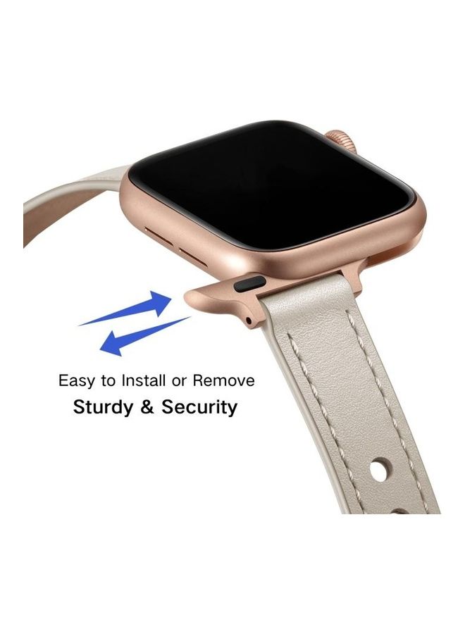 NIBEMINENT Replacement Watchband For Apple Watch Creamy White - Image 4
