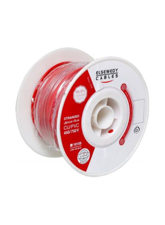 ELSEWEDY ELECTRIC EL SEWEDY Electrical Wire Roll, Stranded Copper, Red, 1.5 mm², 100 meters