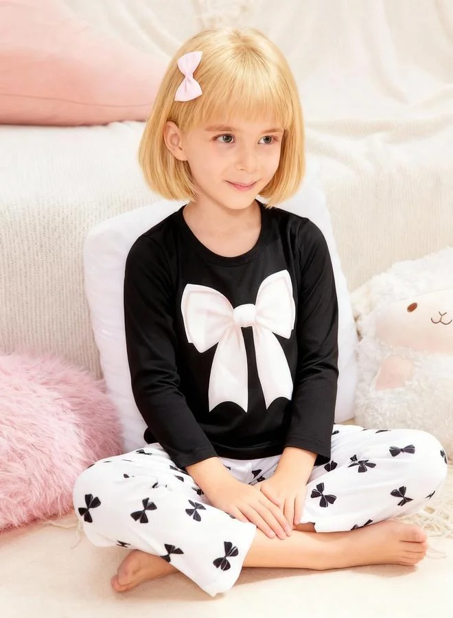 Take Two  Girls Bow Print Top And Pyjama Set for Women | Best Price UAE