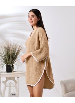 Destiny Hometex 4 Layer Muslin Hooded Adult Women's Poncho  - Image 1