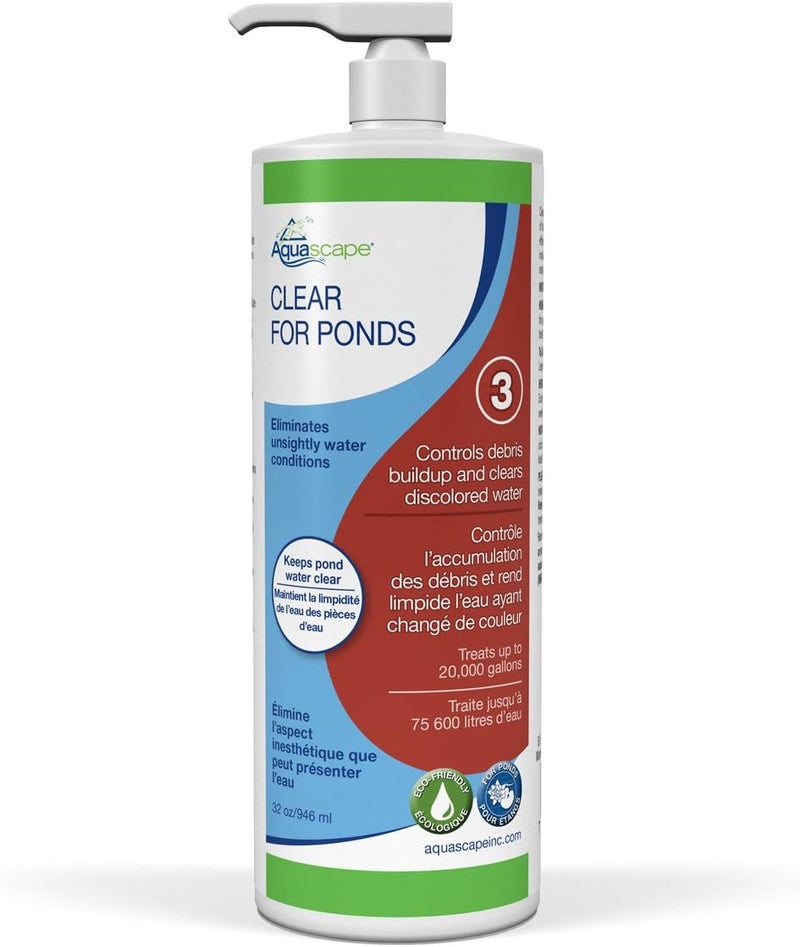 Aquascape CLEAR Water Treatment for Koi and Fish Ponds Blend of Clarifiers to Clear Cloudy or Discolored Water and Reduce Debris 32 ounce  946ml  96067 - Image 1