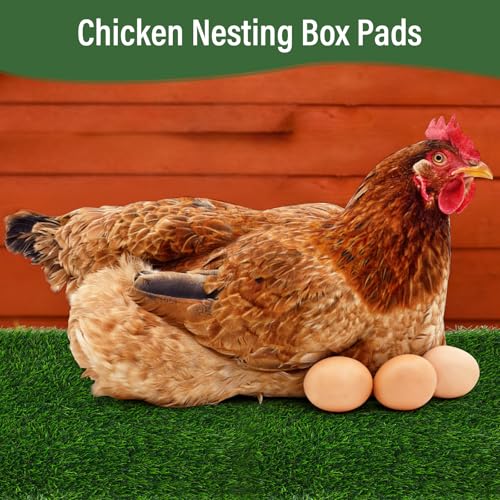Jollidecor 6 PCS Nesting Pads for Chicken Coop-12''x12'', Washable Artificial Grass Box Liners for Laying Eggs, Green and Light Brown Chicken Bedding for Nesting Box, Pets, Garden Indoor Outdoor - Image 2