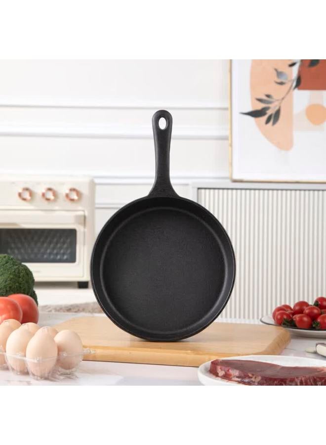 Telssida Thick Cast Iron Small Flat-bottom Pan, Steak Griddle, Non-stick Egg Pan, Baby Food Pot, Raw Iron Breakfast Pan, Slightly Concave Oil-gathering Pa - Image 1