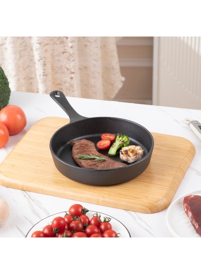 Telssida Thick Cast Iron Small Flat-bottom Pan, Steak Griddle, Non-stick Egg Pan, Baby Food Pot, Raw Iron Breakfast Pan, Slightly Concave Oil-gathering Pa - Image 3