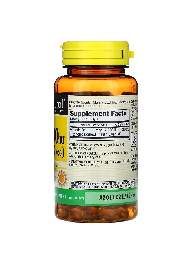 Mason Natural Mason Natural, D3, 50 mcg (2,000 IU), 120 Softgels  - Image 2