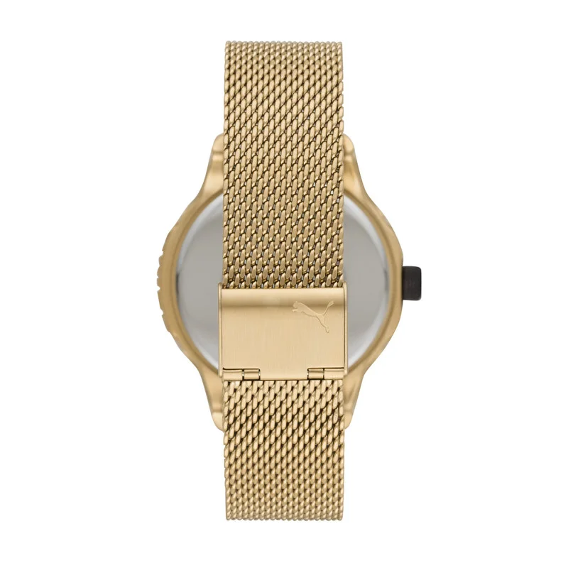 PUMA Analog Quartz Watch for Men With Gold Stainless Steel Band- 5 ATM - PU P5006