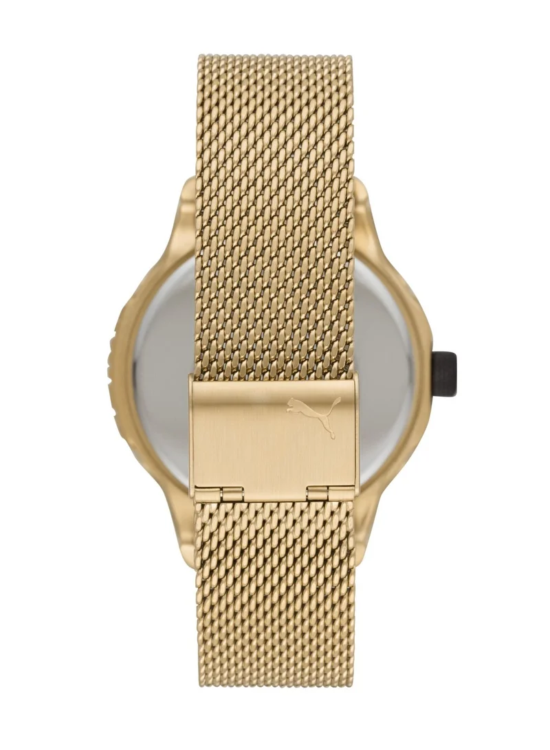 PUMA Analog Quartz Watch for Men With Gold Stainless Steel Band- 5 ATM - PU P5006