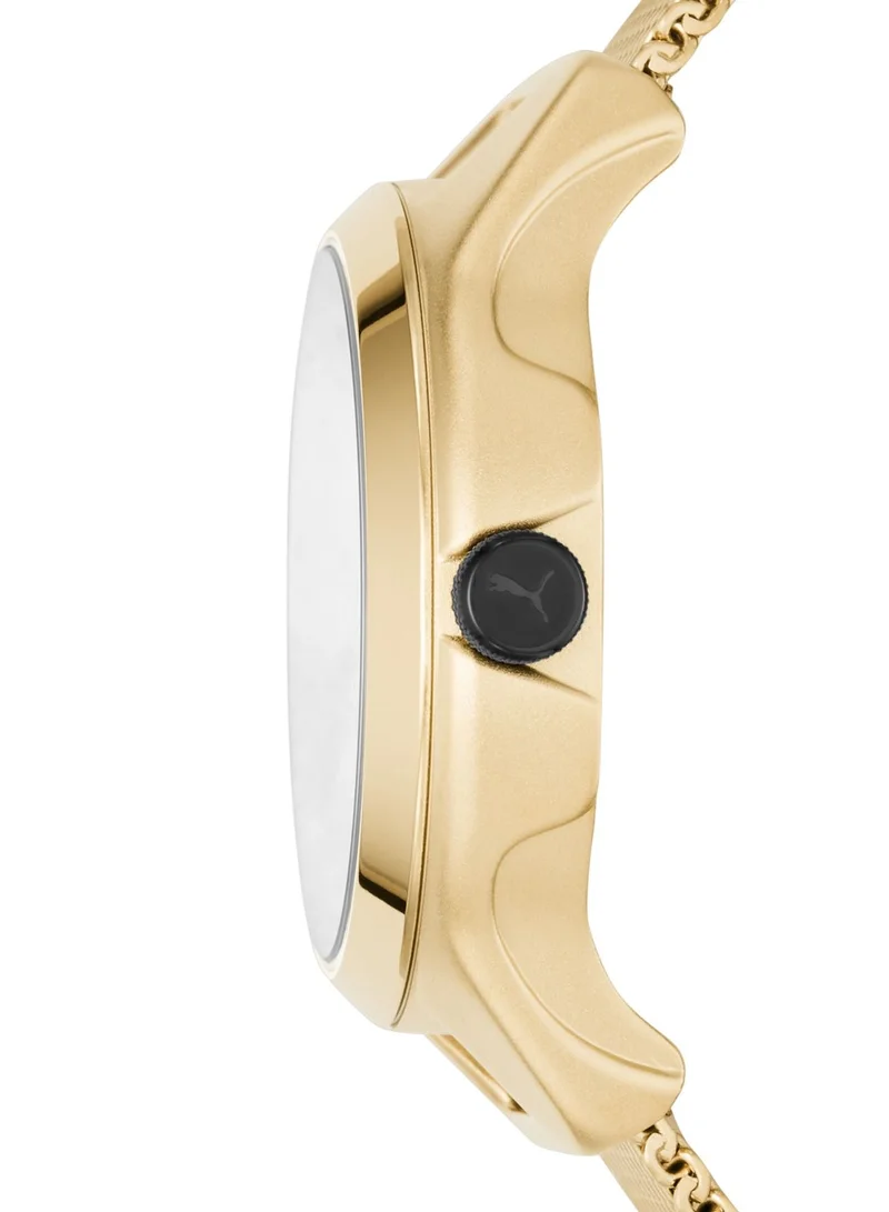 PUMA Analog Quartz Watch for Men With Gold Stainless Steel Band- 5 ATM - PU P5006