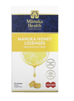 Manuka health Manuka Honey Lozenges, Natural Lemon, Mgo 400+, 15 Lozenges 