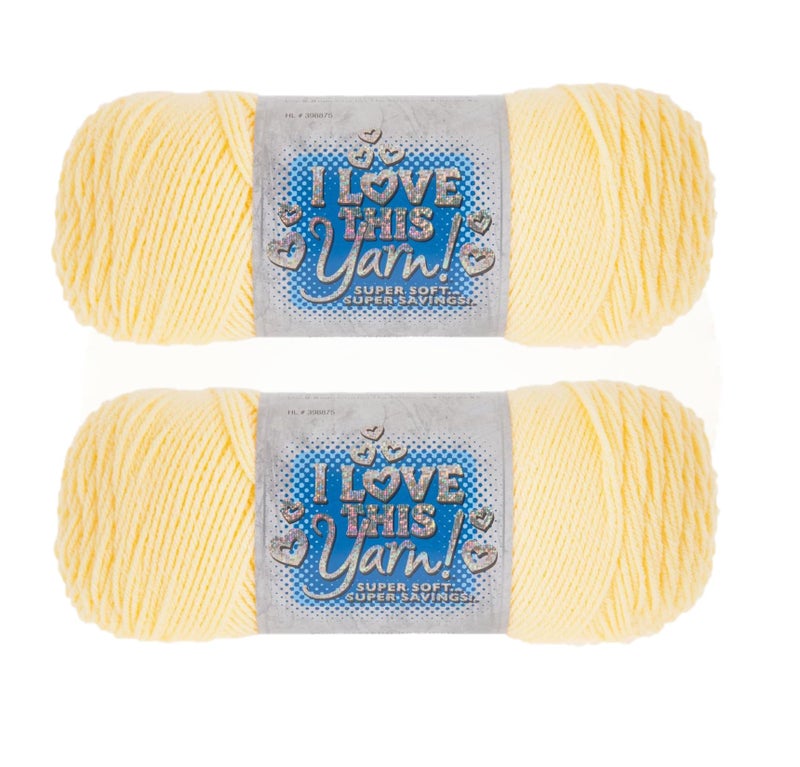 Hobby Lobby I Love This Yarn 4 Medium 100 Acrylic Yarn for Crocheting Knitting Blankets Hats Accessories Set of 2 340 Buttercup - Image 3