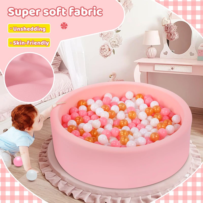 Wilwolfer Foam Ball Pit for Toddlers  Large Baby Ball Pit for Babies with Soft Memory Sponge  Indoor Outdoor Baby Playpen  Kids Play Ball Pool  Gift Toys for Infants Boys and Girls (Pink  NO Balls) - Image 2
