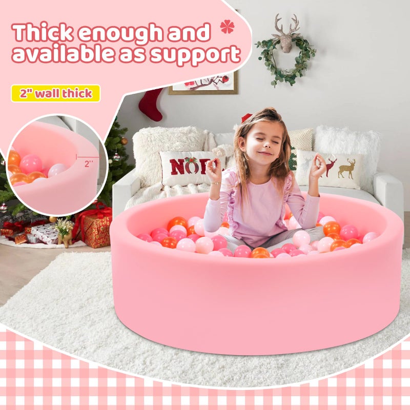 Wilwolfer Foam Ball Pit for Toddlers  Large Baby Ball Pit for Babies with Soft Memory Sponge  Indoor Outdoor Baby Playpen  Kids Play Ball Pool  Gift Toys for Infants Boys and Girls (Pink  NO Balls) - Image 3