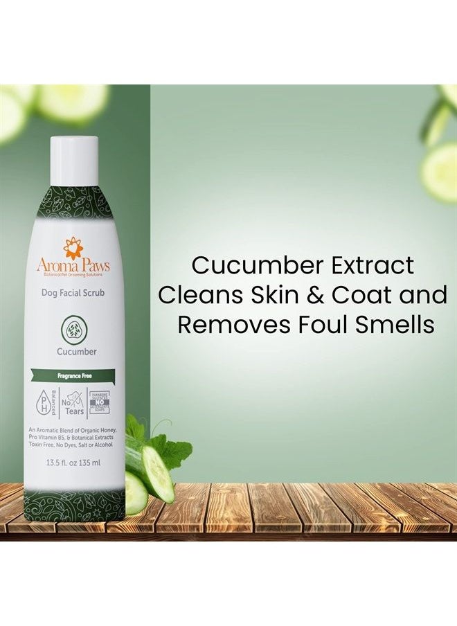 Aroma Paws - Dogs Facial Scrub - Non-Toxic Tearless Dog Face Wash to Clean Facial Stains and Dirt - Dog Face Cleaner with Organic Cucumber and Aloe Vera - Safe for Dogs and Puppies - 13.5oz - Image 1