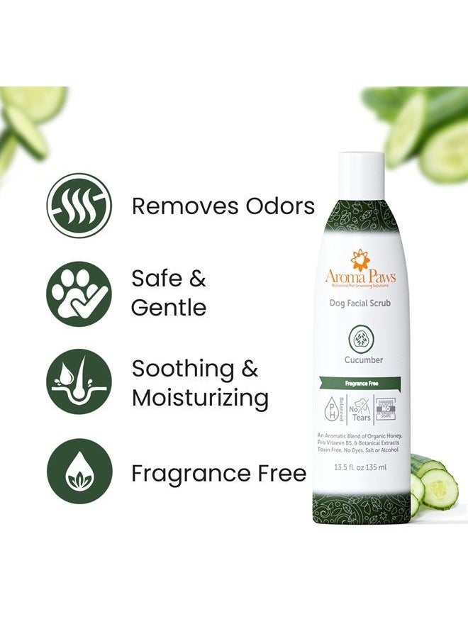 Aroma Paws - Dogs Facial Scrub - Non-Toxic Tearless Dog Face Wash to Clean Facial Stains and Dirt - Dog Face Cleaner with Organic Cucumber and Aloe Vera - Safe for Dogs and Puppies - 13.5oz - Image 1