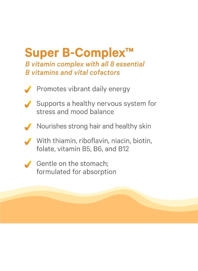 بيور سينرجي سوبر بي كومبلكس | مركب فيتامين ب المصنوع من الأطعمة العضوية الكاملة | مكمل نباتي يحتوي على فيتامين ب12 الطبيعي والنياسين والفولات | لدعم الطاقة والتركيز والمزاج (60 قرصًا) - Image 4