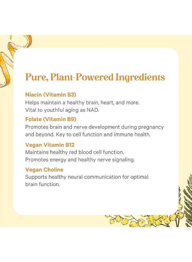 بيور سينرجي سوبر بي كومبلكس | مركب فيتامين ب المصنوع من الأطعمة العضوية الكاملة | مكمل نباتي يحتوي على فيتامين ب12 الطبيعي والنياسين والفولات | لدعم الطاقة والتركيز والمزاج (60 قرصًا) - Image 5