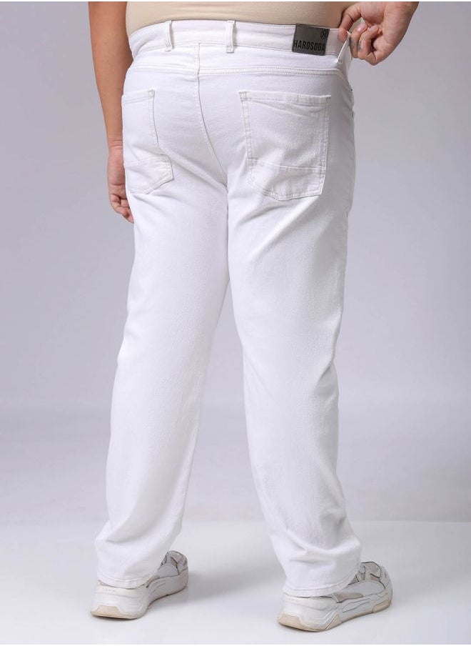 HARDSODA Men Plus Size Vintage Straight Fit Solid Mid-Rise Stretchable Jeans  - Image 2