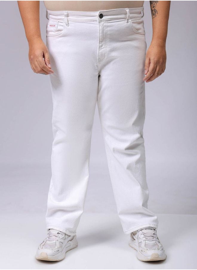 HARDSODA Men Plus Size Vintage Straight Fit Solid Mid-Rise Stretchable Jeans  - Image 1