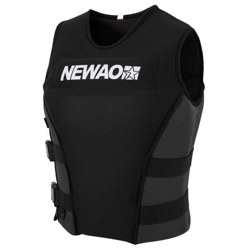 NEWAO Life Jacket: L Size Neoprene Outer & Floatation Foam Filler - Side Zip Closure 2 Adjustable Belts Safety Life Vest for Water Sports Swimming Surfing Sailing Snorkeling - Image 1