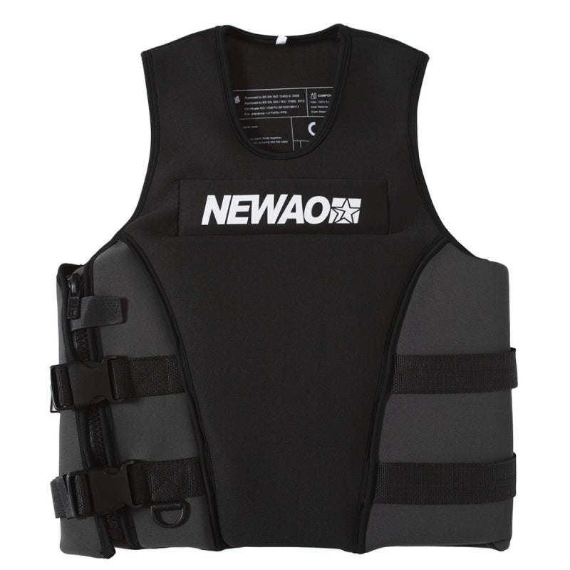 NEWAO Life Jacket: L Size Neoprene Outer & Floatation Foam Filler - Side Zip Closure 2 Adjustable Belts Safety Life Vest for Water Sports Swimming Surfing Sailing Snorkeling - Image 2