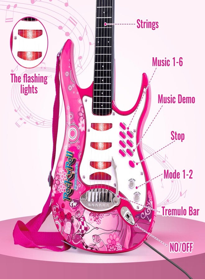 deAO Musical Guitar Play Set,Adjustable Height Microphone,Amplifier Set with Stand,Music Light Karaoke Music Toys Birthday for Kids Boys Girls - Image 4