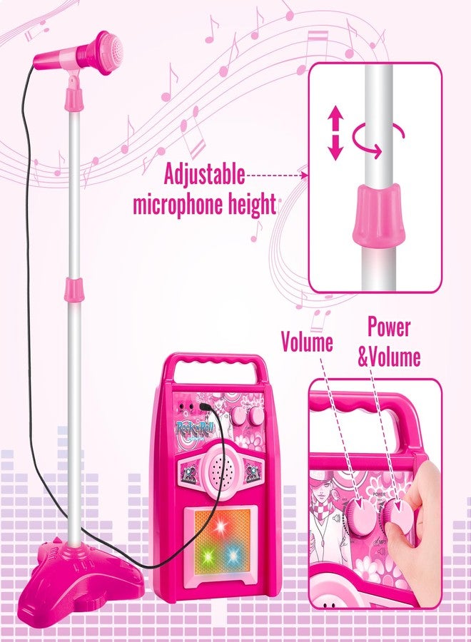 deAO Musical Guitar Play Set,Adjustable Height Microphone,Amplifier Set with Stand,Music Light Karaoke Music Toys Birthday for Kids Boys Girls - Image 5