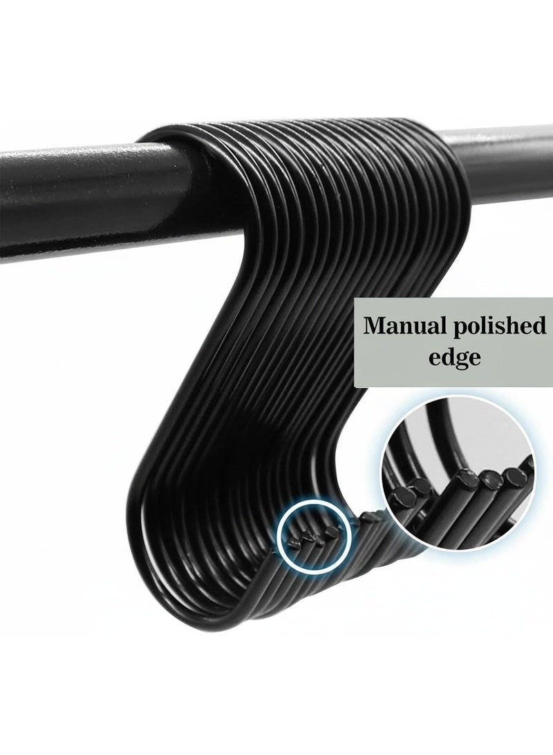 Dunekart Heavy Duty S Hooks 12 Pack, Stainless Steel Metal Hanging Hooks for Kitchen Utensils Pots Pans Clothes, Closet Organizer Rod Hangers -Black - Image 5