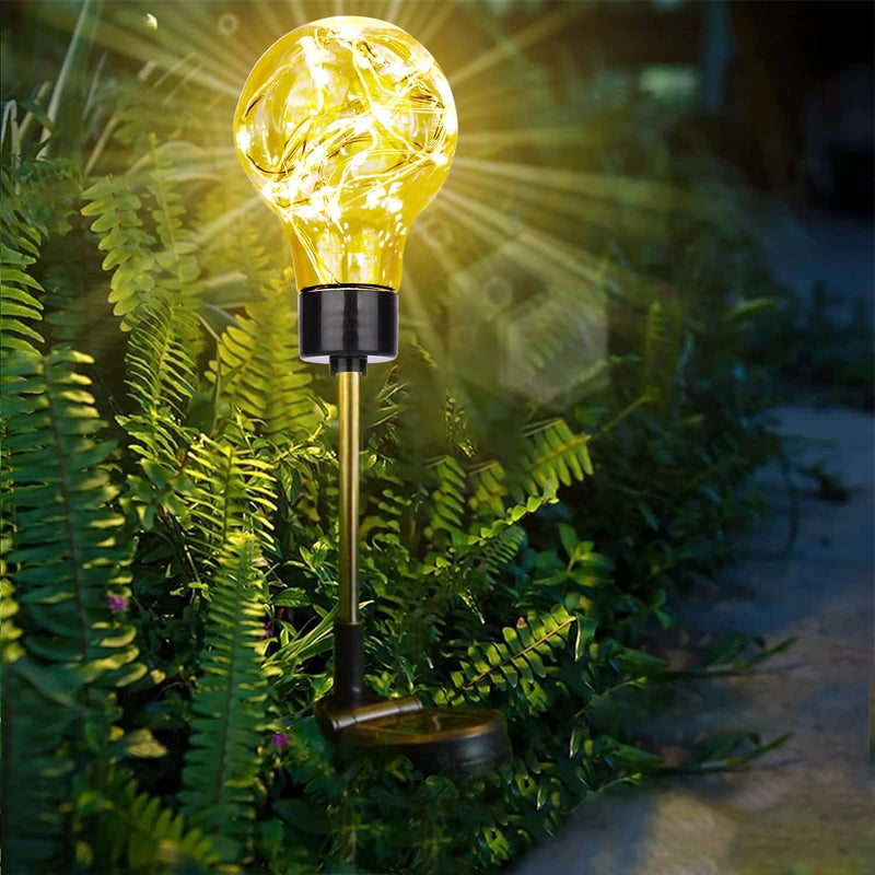 GIGAWATTS GW-907 Solar Outdoor Ball Lamp 20 LED Lightbulb Stake Lantern with 2V Panel 600 mAh Battery BIS Approved IP65 Waterproof Decorative Light for Garden Yard (Pack of 1, Warm White) - Image 2