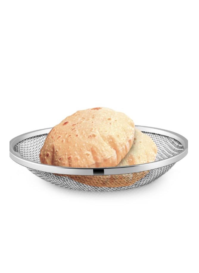 BLISS START BLISS START Stainless Steel Mirror Finish Round Roti BasketBreadChapatiNaan TokriServing Basket for Home Hotel Restore 1 Pcs 