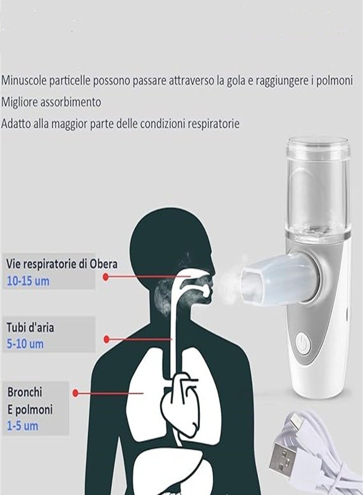 Generic Portable nebulizer, USB rechargeable ultrasonic nebulizer, nebulizer for adults and children, silent nebulizer with adjustable nebulization speed - Image 2