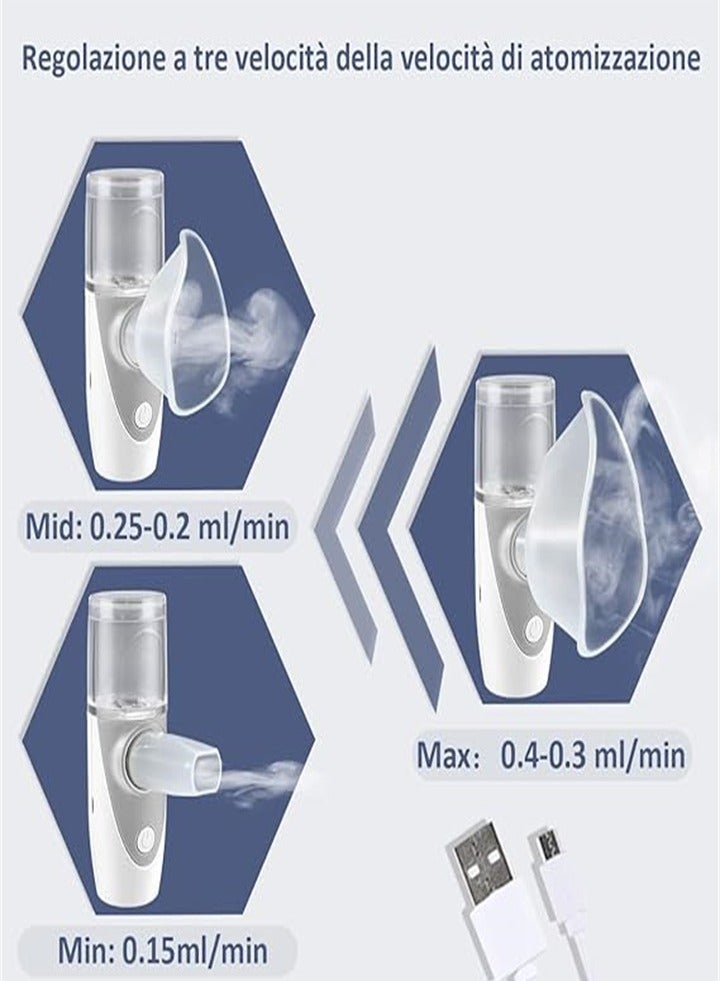 Generic Portable nebulizer, USB rechargeable ultrasonic nebulizer, nebulizer for adults and children, silent nebulizer with adjustable nebulization speed - Image 5