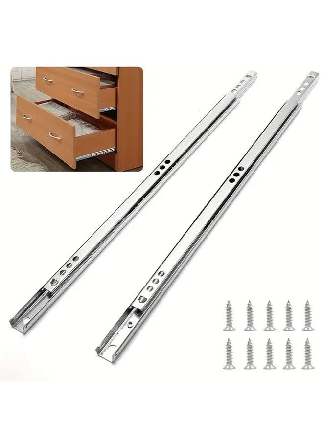 Ball Bearing Drawer Slides 7.16 Inch 182mm Metal Slide Track Rail 1 Pair - Image 2
