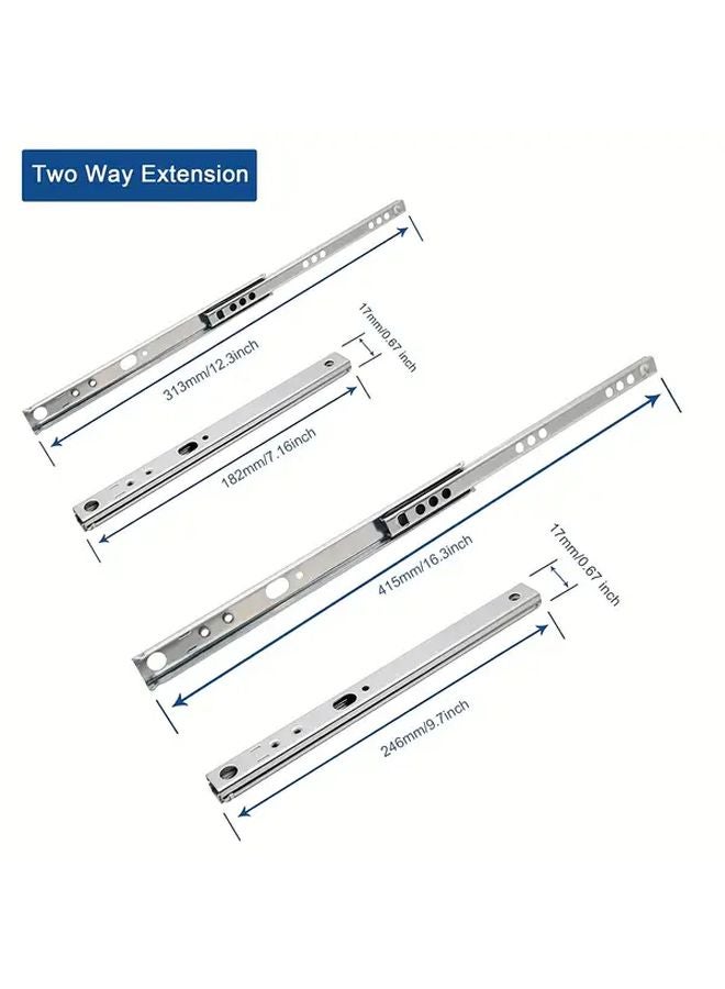 Ball Bearing Drawer Slides 7.16 Inch 182mm Metal Slide Track Rail 1 Pair - Image 4