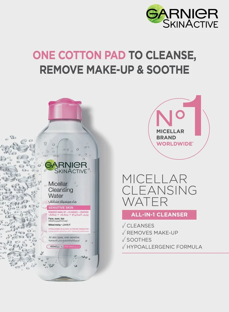 garnier SkinActive Micellar Cleansing Water Classic 400ml + Cotton Pads