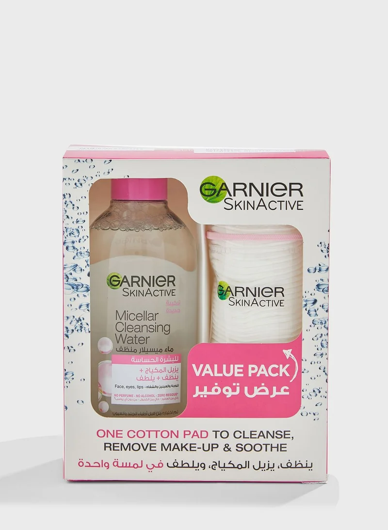 garnier SkinActive Micellar Cleansing Water Classic 400ml + Cotton Pads