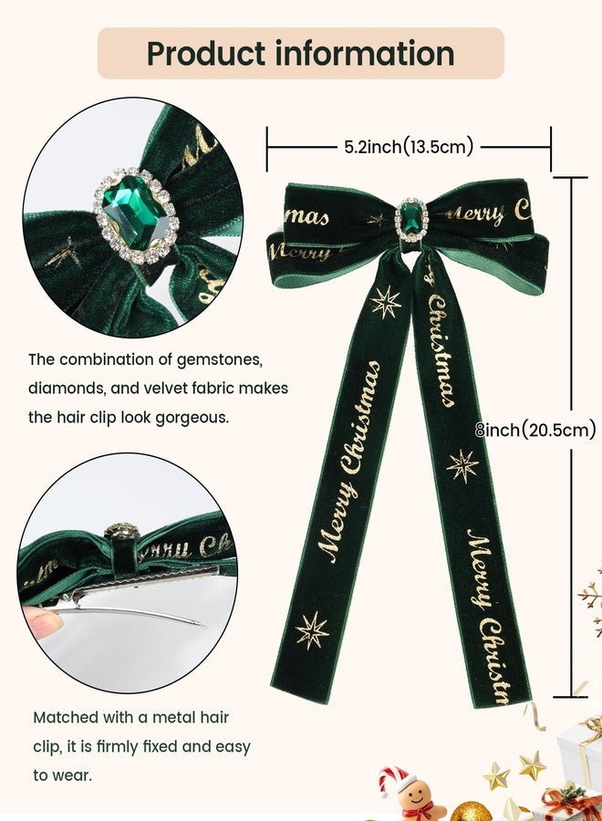NAISIER Christmas Hair Bows Clips for Girls Christmas Hair Accessories holiday bows for girls. - Image 3