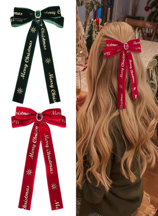 NAISIER Christmas Hair Bows Clips for Girls Christmas Hair Accessories holiday bows for girls. - Image 1
