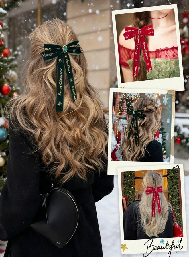 NAISIER Christmas Hair Bows Clips for Girls Christmas Hair Accessories holiday bows for girls. - Image 2